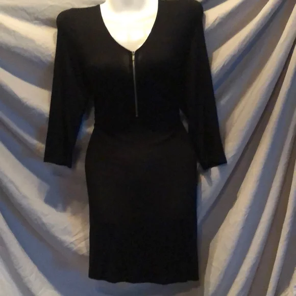 Express | Dresses | Nwt Express Black Jersey Knit Fit And Flare Dress Size  M | Poshmark